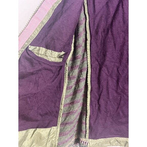 Smartwool Hood Jacket M Purple Striped Quilted Boho Hippie Classic Chic Preppy - Picture 9 of 11